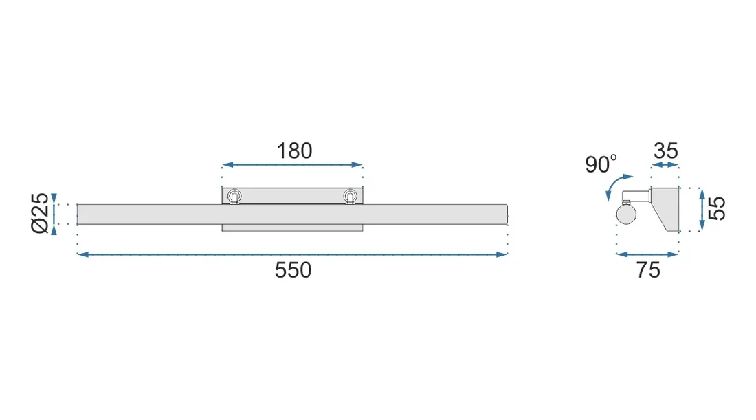 toolight-kinkiet-led-app362-1w-55cm-chrome-stan-nowy