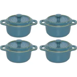 staub-mini-cocotte-set-4-tlg-rund-keramik-antik-turkis
