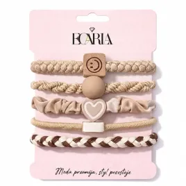 ecarla-zestaw-gumek-frotek-do-wlosow-5szt-bezowe-smile-serce-gum192