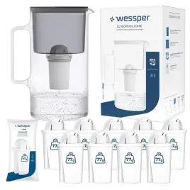 dzbanek-filtrujacy-szklany-wessper-3l-czarny-10x-filtr-aquaclassic
