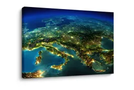 obraz-na-plotnie-canvas-europa-noca-widok-z-kosmosu-miasta-80x100