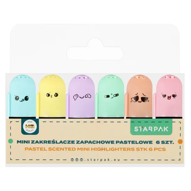Mini zakreślacze zapachowe pastelowe 6 kolorów Starpak 518460