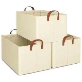 iegrow-zestaw-3-pudelek-z-tkaniny-z-uchwytami-do-przechowywania-bezowy