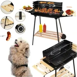 grill-ogrodowy-weglowy-2-ruszty-przenosny-polki-uchwyt-na-kolkach