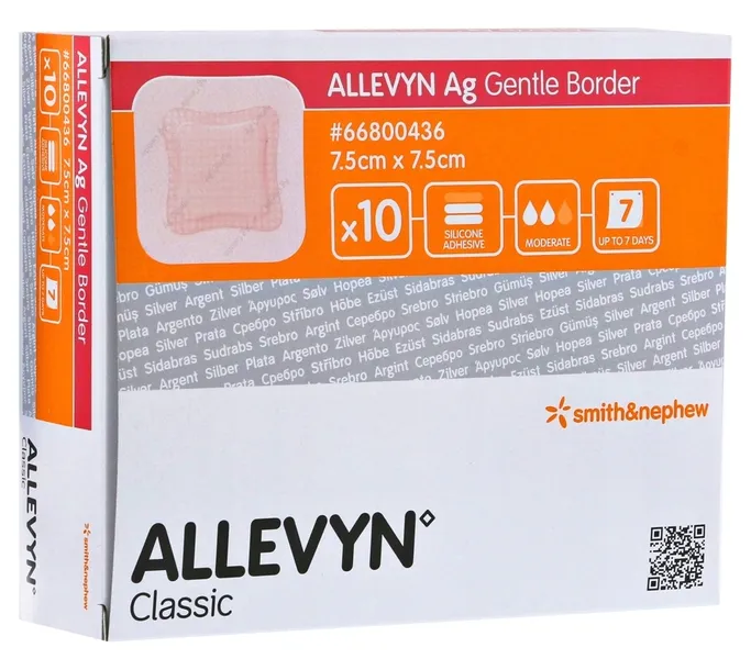 Smith Nephew ALLEVYN Ag GENTLE BORDER 7,5x7,5cm 1szt.