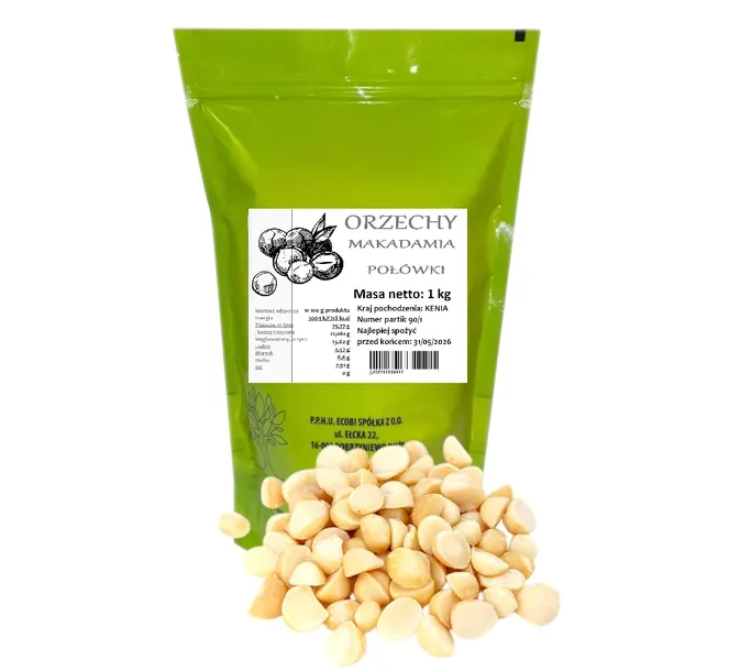 ORZECH MAKADAMIA orzechy połówki macadamia 1kg ECOBI
