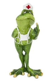 figurka-zaba-pielegniarka-smieszna-figurka-doktor-lekarz-srodkowy-palec