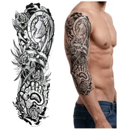 tatuaz-rekaw-zegar-dlonie-roze-zmywalny-tymczasowy-wodny