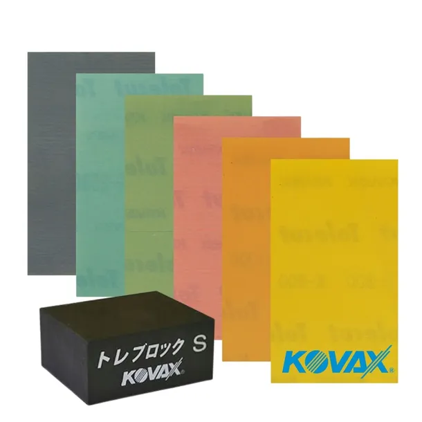 Kovax Tolecut ZESTAW 6 arkuszy + klocek szlifierski