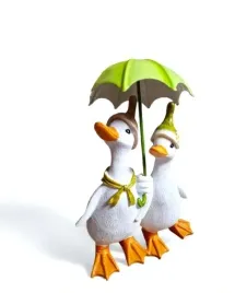 figurka-ozdoba-para-gesi-gasek-z-parasolka