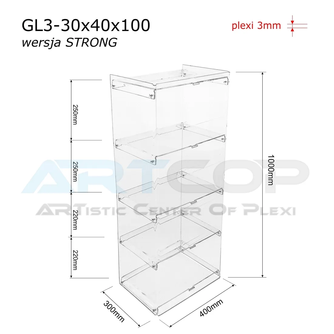 gablota-stojaca-witryna-strong-30x40x100cm-z-plexi-do-sklepu-apteki-bhp-stan-nowy