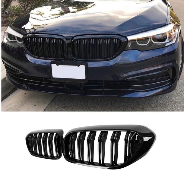 Nerki Grill Atrapy BMW 5 G30 G31 2018- 2020 Czarny Połysk