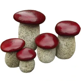 kamienie-do-ogrodu-ozdobne-grzyby-zestaw-5-sztuk