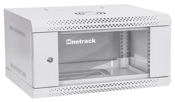 Szafa serwerowa wisząca RACK 19” 4U 400mm Netrack ECO-Line szara szafka