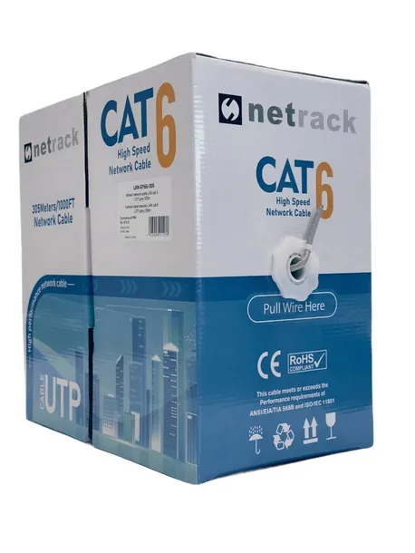 Kabel sieciowy skrętka LAN kat. 6 UTP 305m CCA Netrack cat 6 przewód RJ45