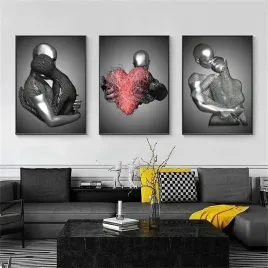 plakat-60x90cm-dekoracja-z-nadrukiem-metalowe-rzezby-bez-ramki-3szt
