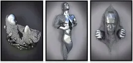 obraz-plakat-na-sciane-na-plotnie-bez-ramy-3x-60x90cm-wzor-metalowe-postaci