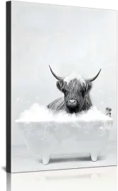 obraz-plakat-na-sciane-na-plotnie-bez-ramy-60x90cm-wzor-byk-w-wannie
