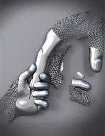 obraz-plakat-na-sciane-na-plotnie-bez-ramy-60x90cm-wzor-metalowe-rece