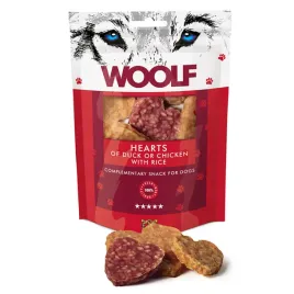 woolf-przysmak-dla-psa-hearts-of-duck-or-chicken-with-rice-serca-100g