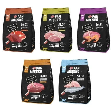 Pan Mięsko sucha karma dla KOTA MIX SMAKÓW 5x400g