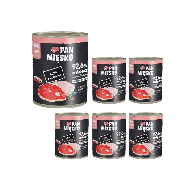 Pan Mięsko karma mokra SZCZENIAK Indyk z wołowiną 6x800g