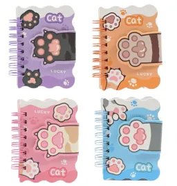 mini-notes-kolowy-kocia-lapka-zeszyt-dla-dzieci-prezent-zestaw-4szt