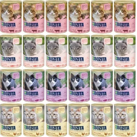 Bozita puszka mokra karma dla kota MIX SMAKOW 24x400g