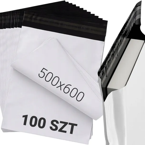 FOLIOPAKI KURIERSKIE MOCNE WODOODPORNE DUŻE 3XL XXXL 500x600 100SZT