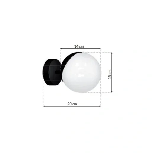 kinkiet-sfera-black-1xe14