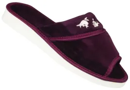 damskie-pantofle-tekstylne-firmy-meteor-dv054bo-bordowe