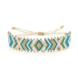 bransoletka-koraliki-pleciona-delikatna-aztec-boho-regulowana-na-sznurku