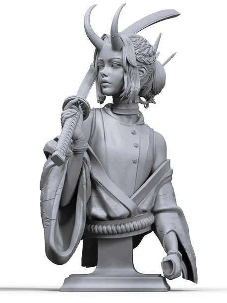 Figurka do malowania - popiersie ONI - Żywica Druk 3D,16k fanart