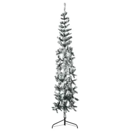 sztuczna-osniezona-choinka-polowka-pvc-zielono-biala-240x50-cm