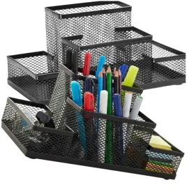 organizer-na-biurko-przybornik-kredki-pojemnik-dlugopisy-metalowy-czarny