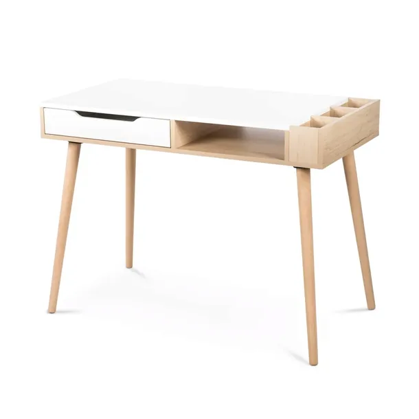 biurko-skandynawskie-z-szuflada-nowoczesne-biale-buk-organizer-sofie