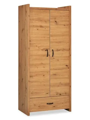 szafa-dwudrzwiowa-z-szuflada-z-drazkiem-z-polkami-wymiary-190x84-cm-dab-a