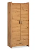 szafa-dwudrzwiowa-z-szuflada-z-drazkiem-z-polkami-wymiary-190x84-cm-dab-a