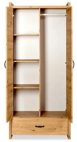szafa-dwudrzwiowa-z-szuflada-z-drazkiem-z-polkami-wymiary-190x84-cm-dab-a