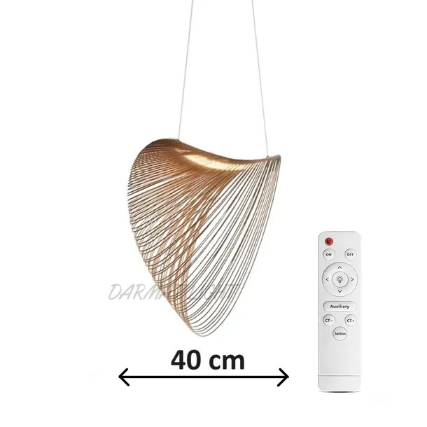 LAMPA WISZĄCA ANTRESOLA LIŚĆ BOHO RUSTYKALNA 40CM PILOT 8W DARMAT LIGHT