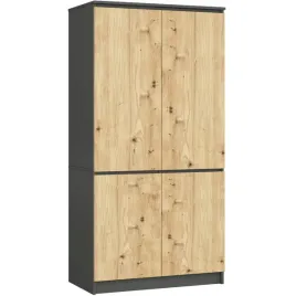 szara-szafa-do-sypialni-pojemna-90-cm-garderoba-4-drzwi-4-polki-dab-artisan