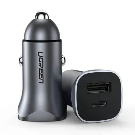 ladowarka-samochodowa-ugreen-cd130-usb-a-usb-c-30w-szara