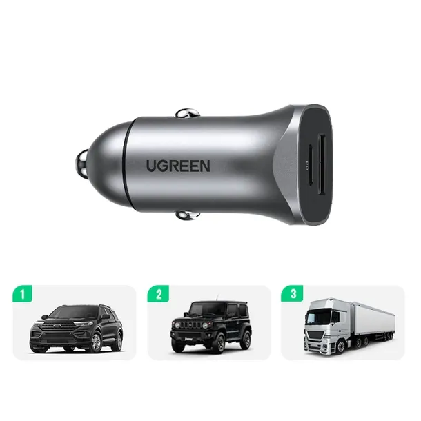 ladowarka-samochodowa-ugreen-cd130-usb-a-usb-c-30w-szara-stan-nowy-kolor-szary