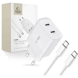 ladowarka-tech-protect-c20w-sieciowa-2x-usb-c-pd-20w-z-kablem-usb-c-usb-c