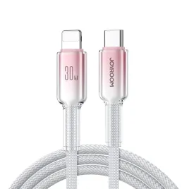 kabel-joyroom-s-a42-crystal-clear-series-30w-usb-c-lightning-12m-bialy