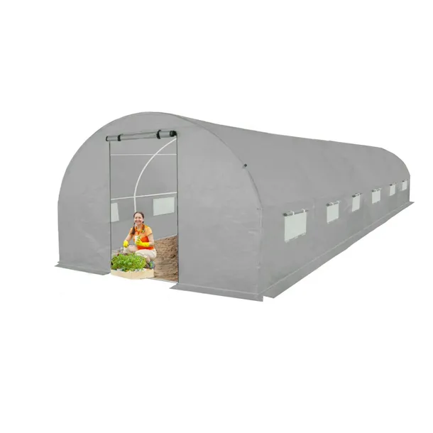 Tunel Foliowy Szklarnia PREMIUM siatka 3x6m szary  stelaż 19⌀ mocny