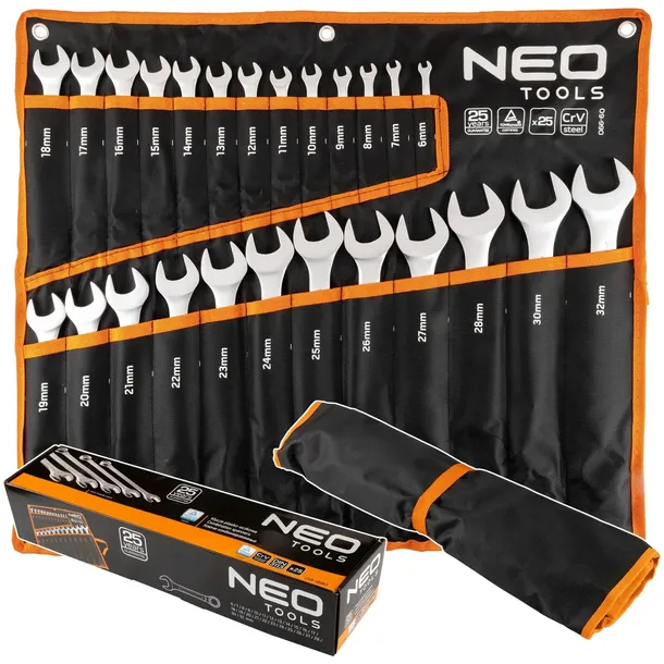 Zestaw Kluczy Płasko Oczkowych 6-32 mm 25 szt. na Płachcie NEO TOOLS