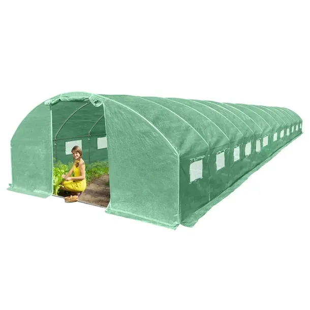 Duży Tunel Foliowy Szklarnia 4x12m 48m2 PREMIUM z Siatką PE Zielony 25mm