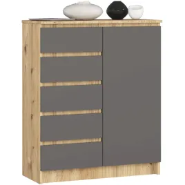 pojemna-komoda-do-sypialni-80-cm-duza-1-drzwi-5-szuflad-dab-artisan-szara