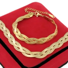 komplet-zloty-zmijki-zaplatane-stal-chirurgiczna-316-l